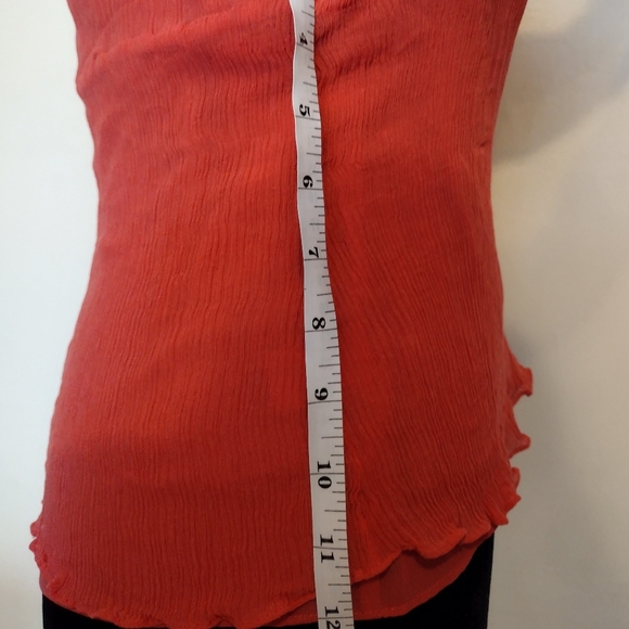 City DKNY (12) Pink Silk Cap Sleeve Blouse - Picture 9 of 10